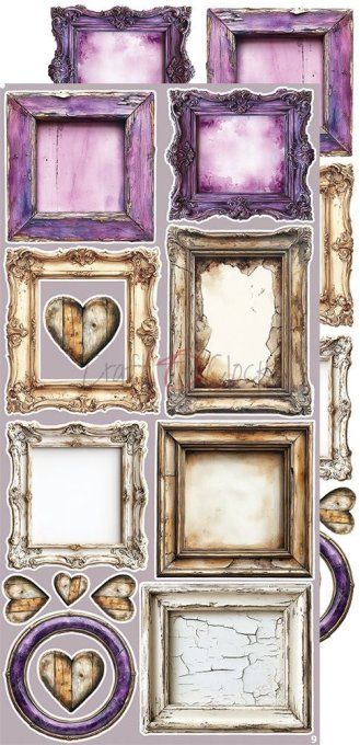 Ensemble de 18 feuilles, 15x30cm, collection : Plum & Caramel, Craft O Clock, 250g