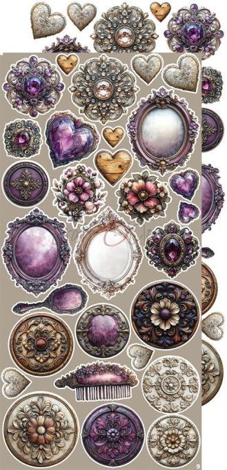 Ensemble de 18 feuilles, 15x30cm, collection : Plum & Caramel, Craft O Clock, 250g