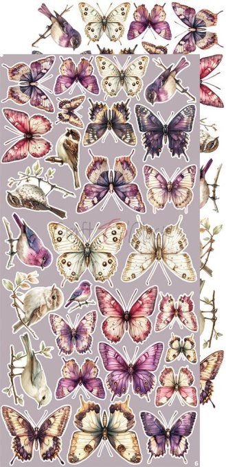 Ensemble de 18 feuilles, 15x30cm, collection : Plum & Caramel, Craft O Clock, 250g - Mix