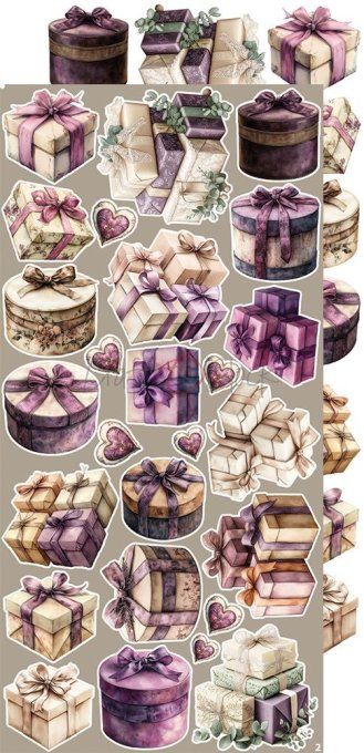 Ensemble de 18 feuilles, 15x30cm, collection : Plum & Caramel, Craft O Clock, 250g - Mix
