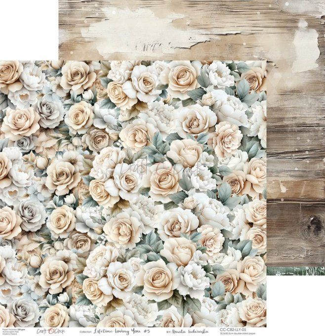 6 feuilles, 30x30cm, collection : Lifetime Loving You - Craft O Clock, 250g