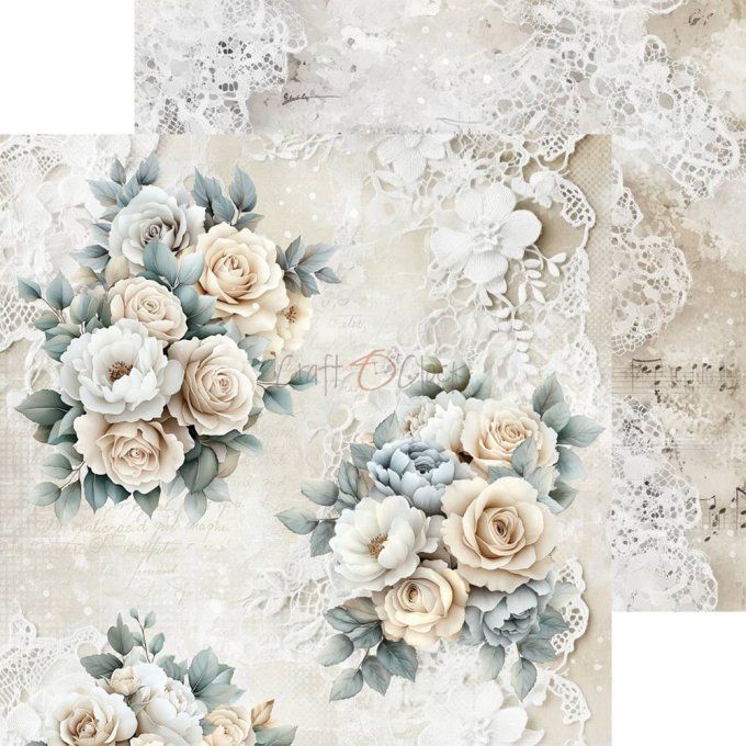 24 feuilles, 20x20cm, collection : Lifetime Loving You universe - Craft O Clock, 250g