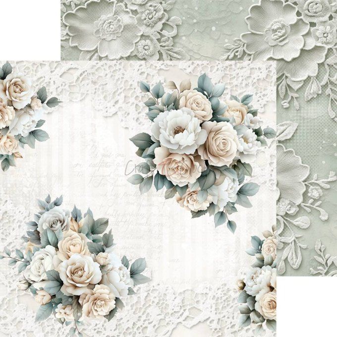 24 feuilles, 20x20cm, collection : Lifetime Loving You universe - Craft O Clock, 250g