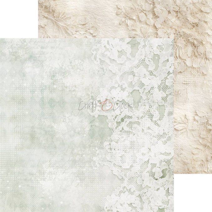 24 feuilles, 20x20cm, collection : Lifetime Loving You universe - Craft O Clock, 250g - Basic paper