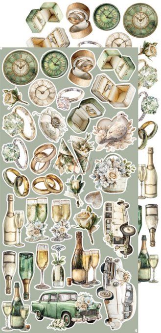 Ensemble de 18 feuilles, 15x30cm, collection : Lifetime Loving You, Craft O Clock, 250g