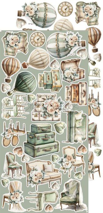 Ensemble de 18 feuilles, 15x30cm, collection : Lifetime Loving You, Craft O Clock, 250g