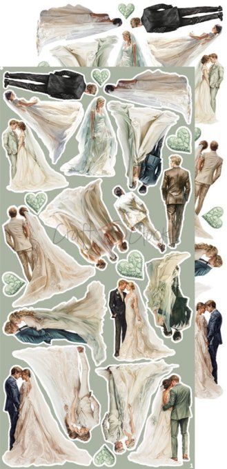 Ensemble de 18 feuilles, 15x30cm, collection : Lifetime Loving You, Craft O Clock, 250g - Mix