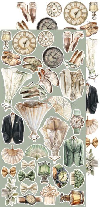 Ensemble de 18 feuilles, 15x30cm, collection : Lifetime Loving You, Craft O Clock, 250g - Mix