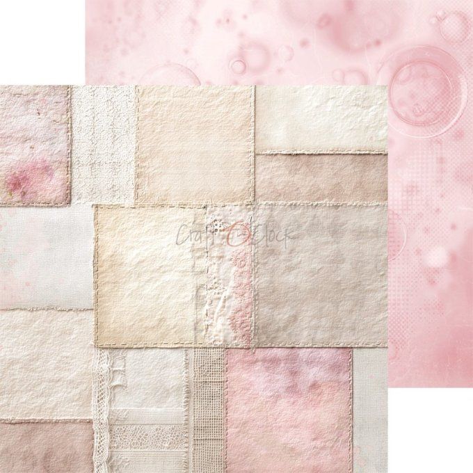 24 feuilles, 20x20cm, collection : Baby girl universe - Craft O Clock, 250g - Basic paper