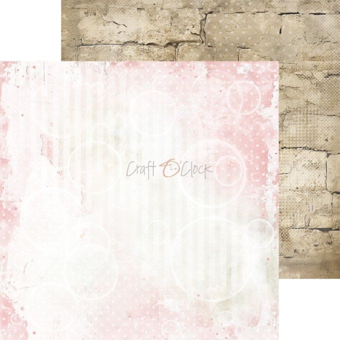 24 feuilles, 20x20cm, collection : Baby girl universe - Craft O Clock, 250g - Basic paper