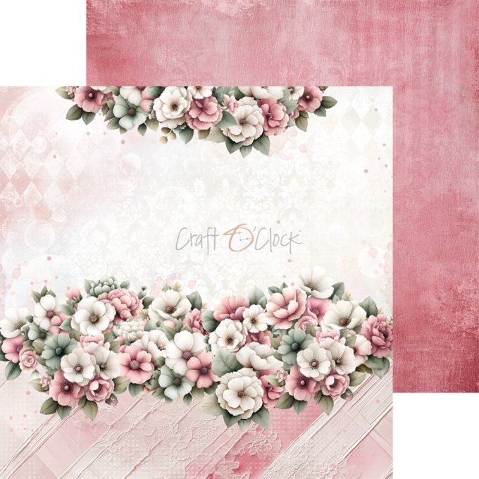 24 feuilles, 20x20cm, collection : Baby girl universe - Craft O Clock, 250g - Mix