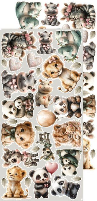 Ensemble de 18 feuilles, 15x30cm, collection : Baby girl universe, Craft O Clock, 250g  