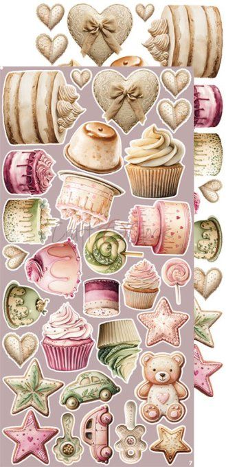 Ensemble de 18 feuilles, 15x30cm, collection : Baby girl universe, Craft O Clock, 250g 