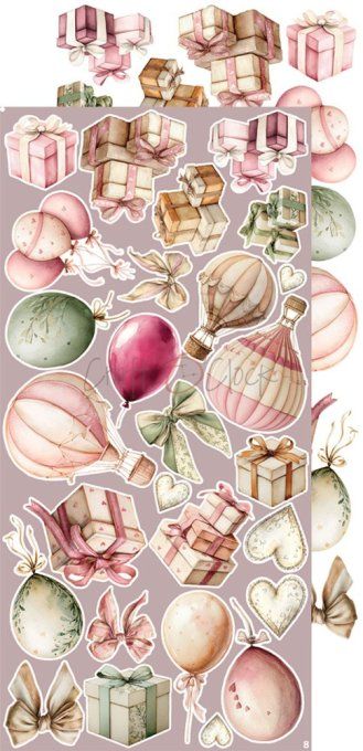 Ensemble de 18 feuilles, 15x30cm, collection : Baby girl universe, Craft O Clock, 250g 