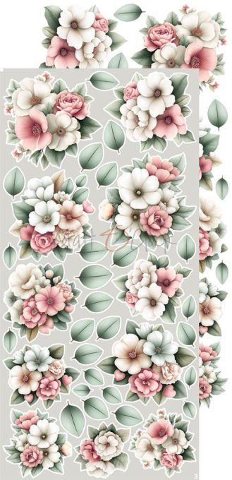 Ensemble de 18 feuilles, 15x30cm, collection : Baby girl universe, Craft O Clock, 250g - Mix