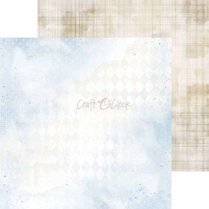 24 feuilles, 20x20cm, collection : Baby boy universe - Craft O Clock, 250g - Basic paper
