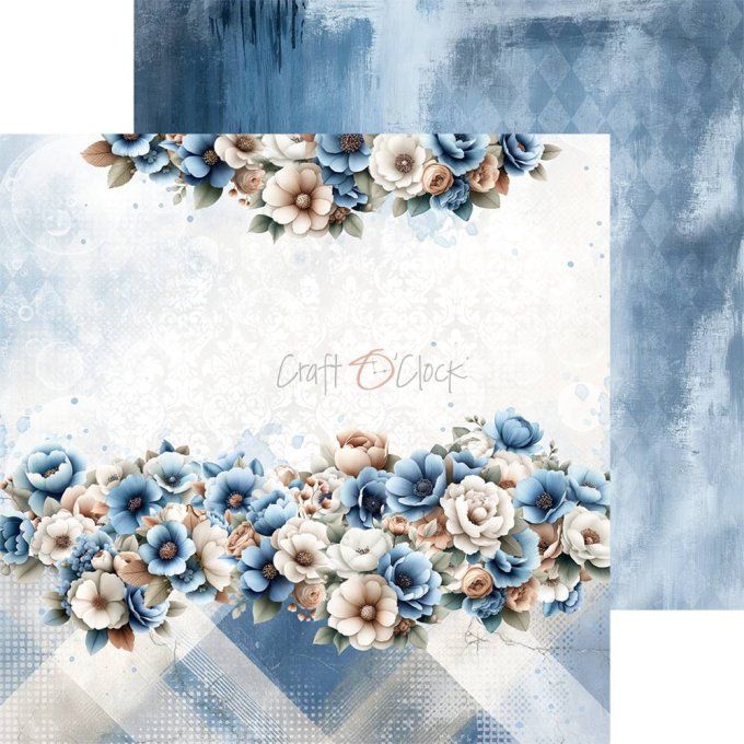 24 feuilles, 15x15cm, collection : Baby boy Universe - Craft O Clock, 250g