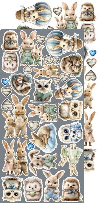 Ensemble de 18 feuilles, 15x30cm, collection : Baby boy universe, Craft O Clock, 250g