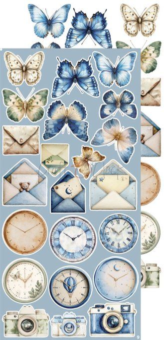 Ensemble de 18 feuilles, 15x30cm, collection : Baby boy universe, Craft O Clock, 250g  