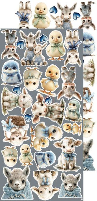 Ensemble de 18 feuilles, 15x30cm, collection : Baby boy universe, Craft O Clock, 250g  - mix