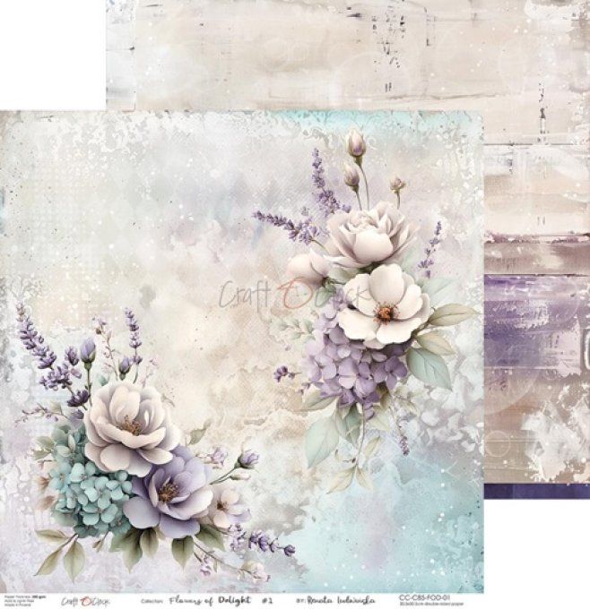 6 feuilles, 30x30cm, collection : Flowers of delight - Craft O Clock, 250g  