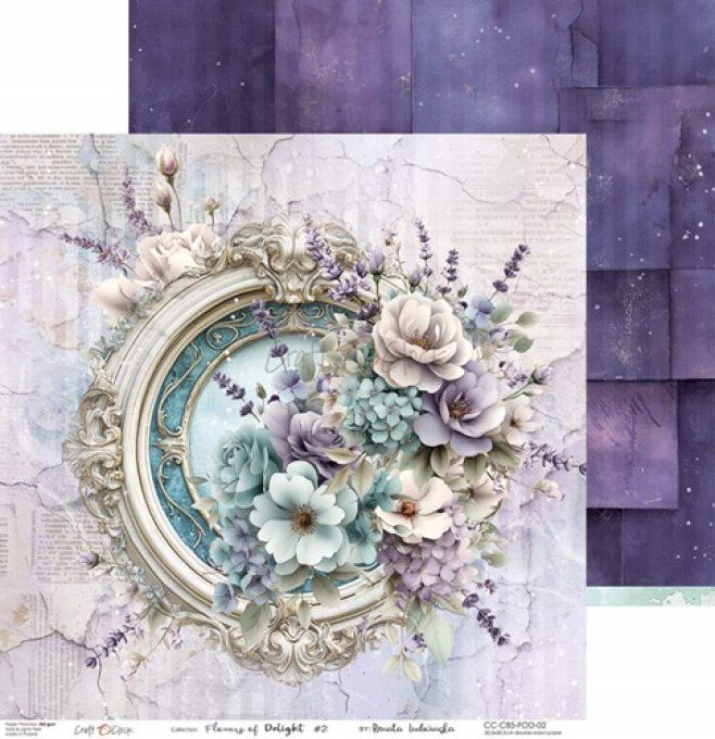 6 feuilles, 30x30cm, collection : Flowers of delight - Craft O Clock, 250g  