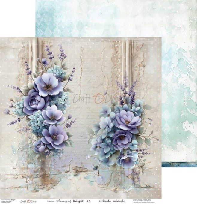 6 feuilles, 30x30cm, collection : Flowers of delight - Craft O Clock, 250g  