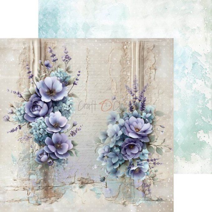 24 feuilles, 20x20cm, collection : Flowers of delight - Craft O Clock, 250g