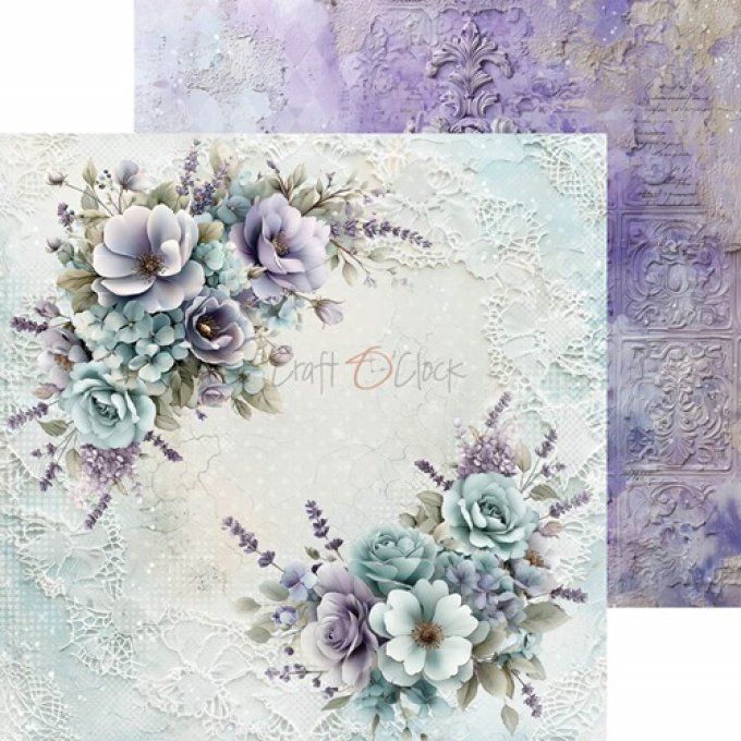 24 feuilles, 20x20cm, collection : Flowers of delight - Craft O Clock, 250g
