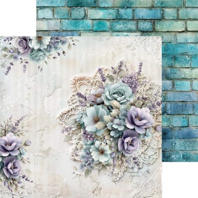 24 feuilles, 20x20cm, collection : Flowers of delight - Craft O Clock, 250g - Mix