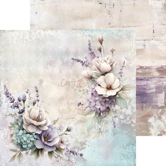 24 feuilles, 15x15cm, collection : Flowers of delight - Craft O Clock, 250g