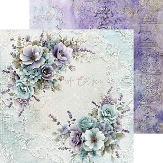 24 feuilles, 15x15cm, collection : Flowers of delight - Craft O Clock, 250g