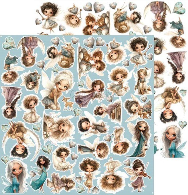 8 feuilles, 30x31cm, Flowers of delight - Craft O Clock, 250g, Fairy World, Eléments à découper