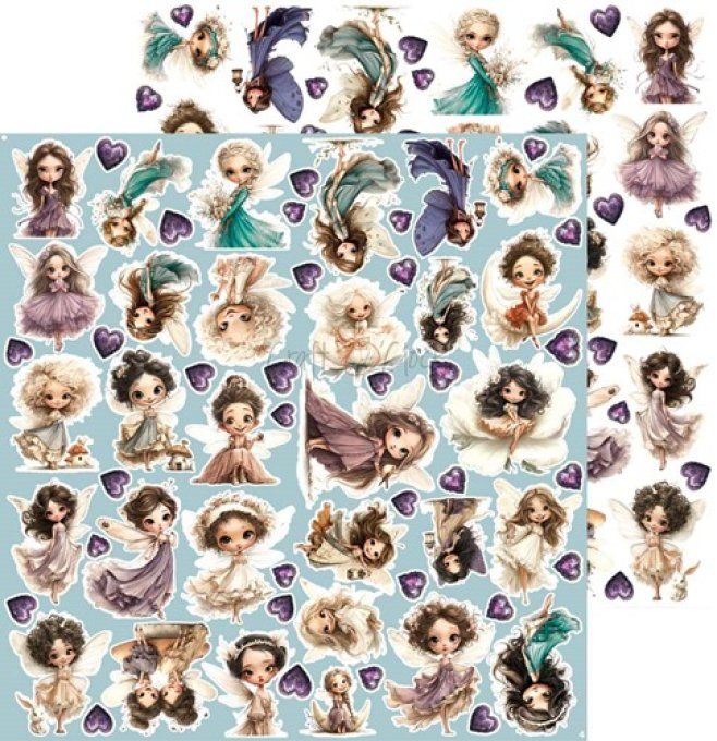 8 feuilles, 30x31cm, Flowers of delight - Craft O Clock, 250g, Fairy World, Eléments à découper
