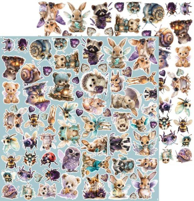 8 feuilles, 30x31cm, collection : Flowers of delight - Craft O Clock, 250g - Mix