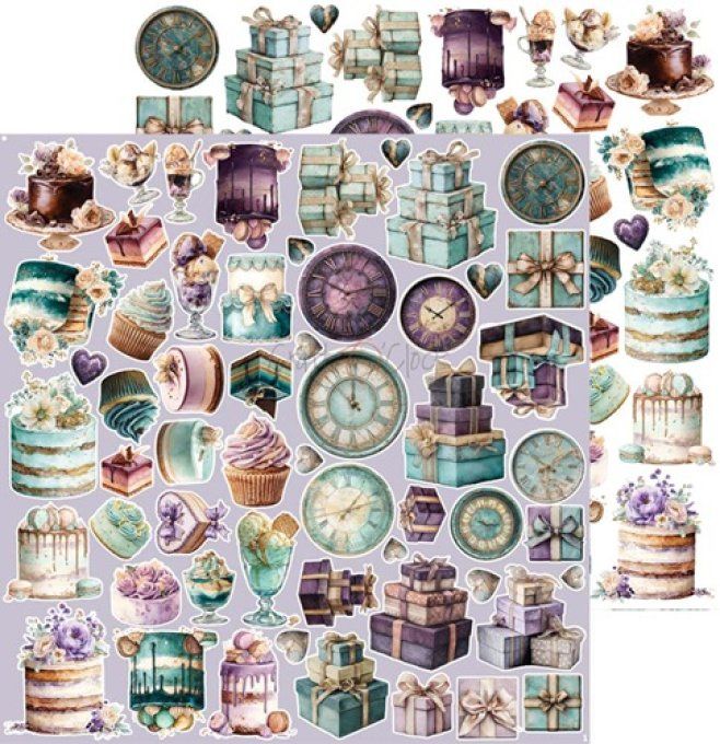 8 feuilles, 30x31cm, collection : Flowers of delight - Craft O Clock, 250g - Mix
