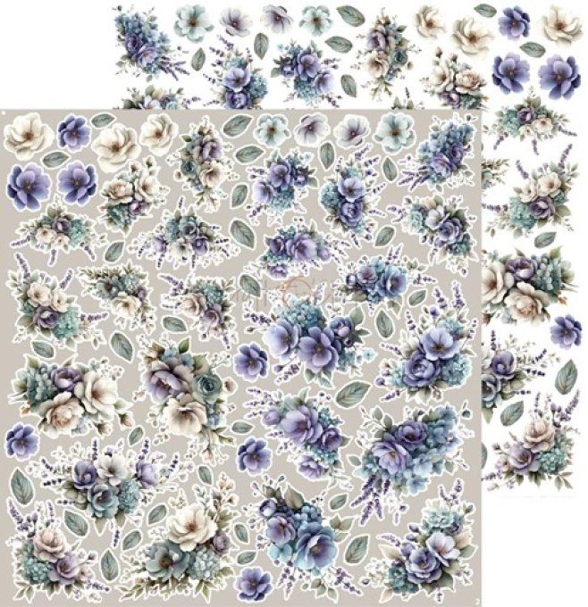 4 feuilles, 30x31cm, collection : Flowers of delight - Craft O Clock, 250g - Flowers of delight