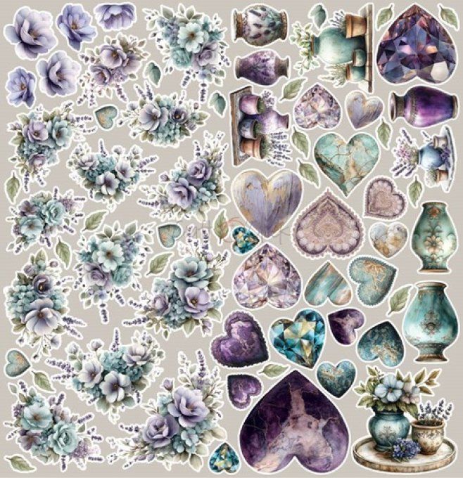 4 feuilles, 30x31cm, collection : Flowers of delight - Craft O Clock, 250g - Flowers of delight
