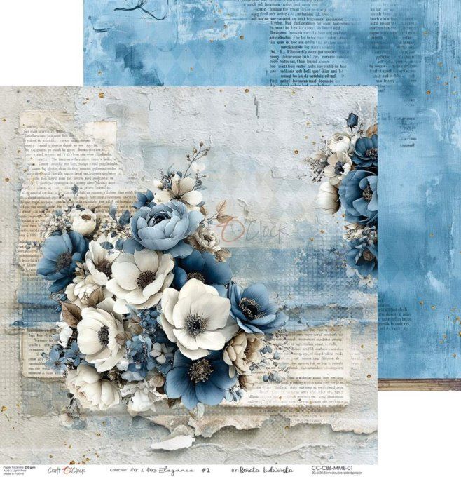 6 feuilles, 30x30cm, collection : Mr and Mrs Elegance - Craft O Clock, 250g