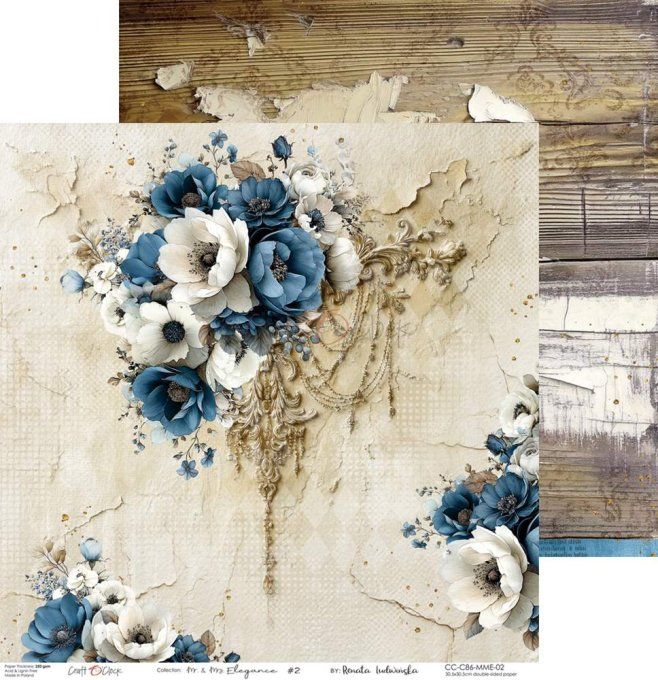 6 feuilles, 30x30cm, collection : Mr and Mrs Elegance - Craft O Clock, 250g