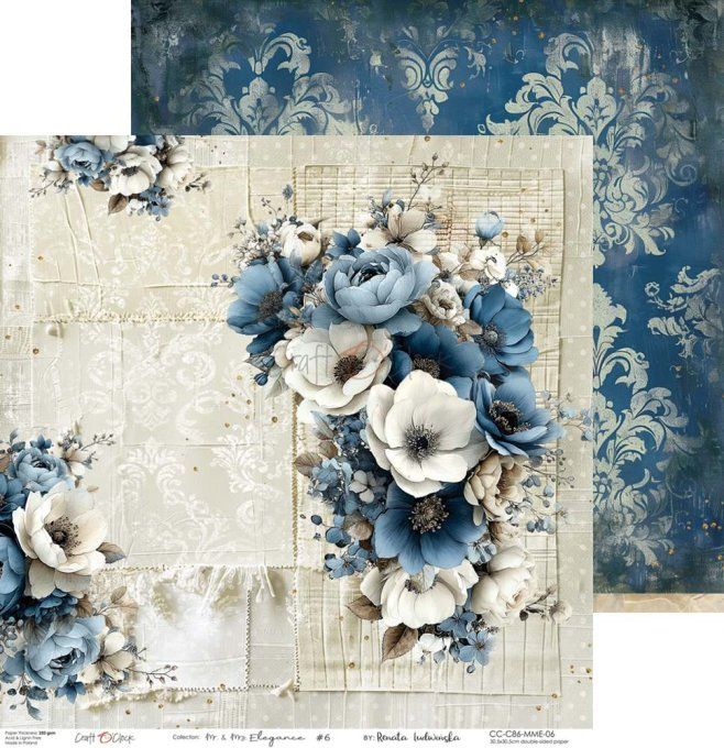 6 feuilles, 30x30cm, collection : Mr and Mrs Elegance - Craft O Clock, 250g