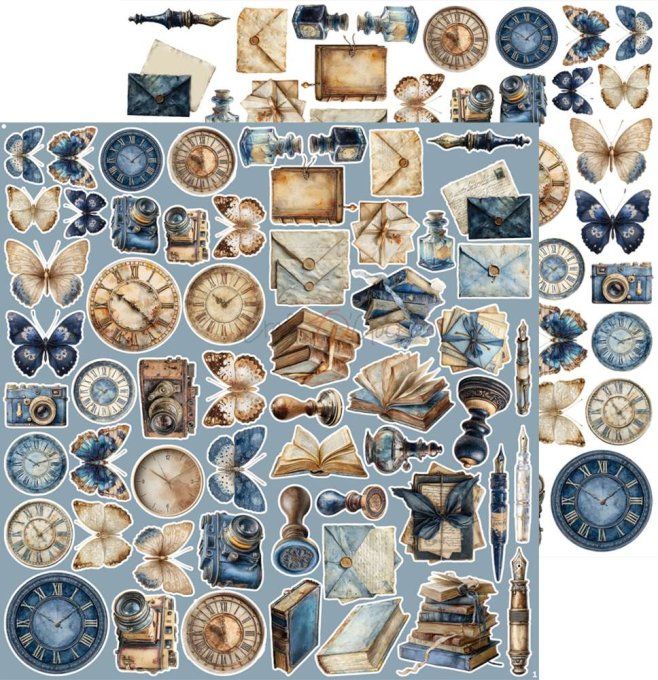 8 feuilles, 30x31cm, collection : Mr and Mrs Elegance - Craft O Clock, 250g - Eléments à découper