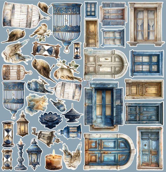 8 feuilles, 30x31cm, collection : Mr and Mrs Elegance - Craft O Clock, 250g - Eléments à découper