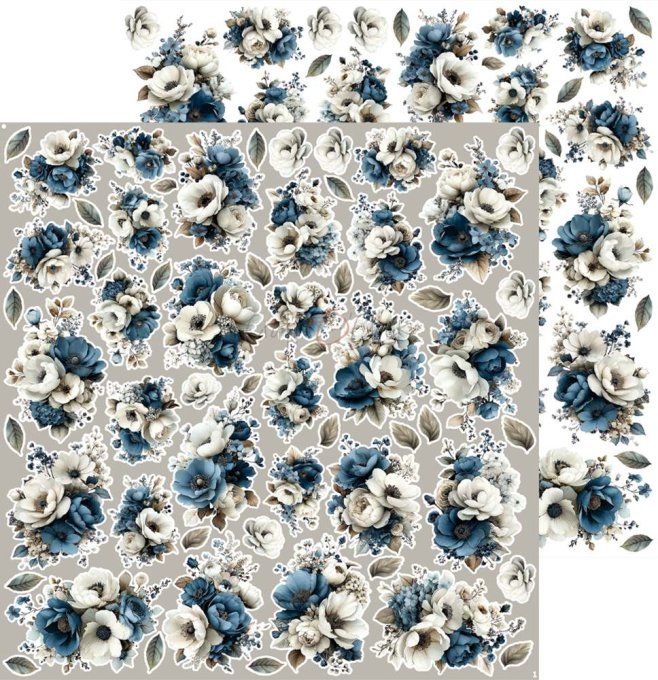 4 feuilles, 30x31cm, collection : Mr and Mrs Elegance - Craft O Clock, 250g - Flowers & More