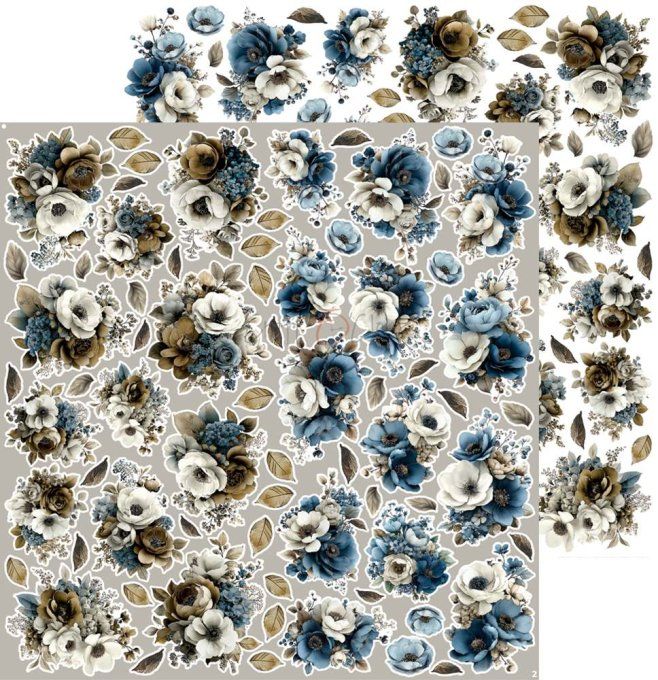 4 feuilles, 30x31cm, collection : Mr and Mrs Elegance - Craft O Clock, 250g - Flowers & More