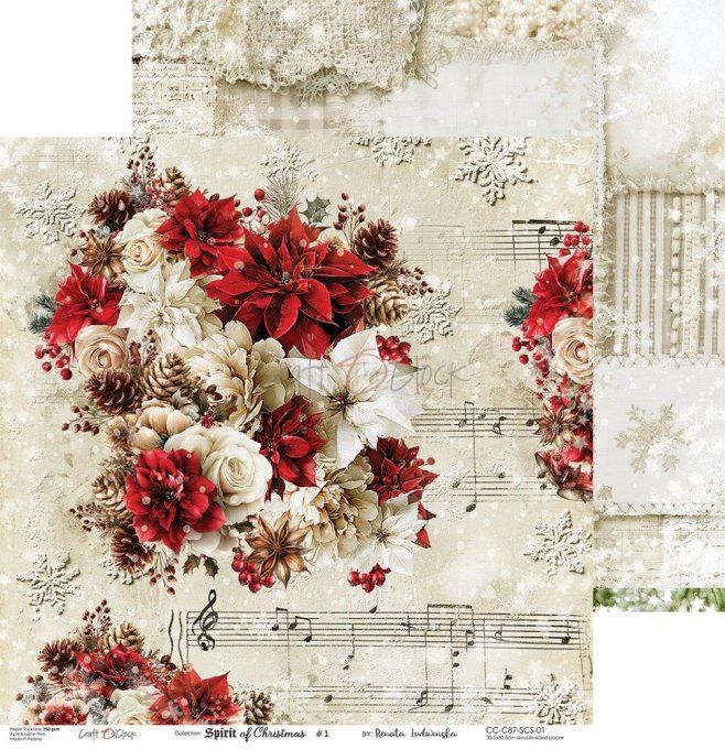 6 feuilles, 30x30cm, collection : Spirit of christmas - Craft O Clock, 250g