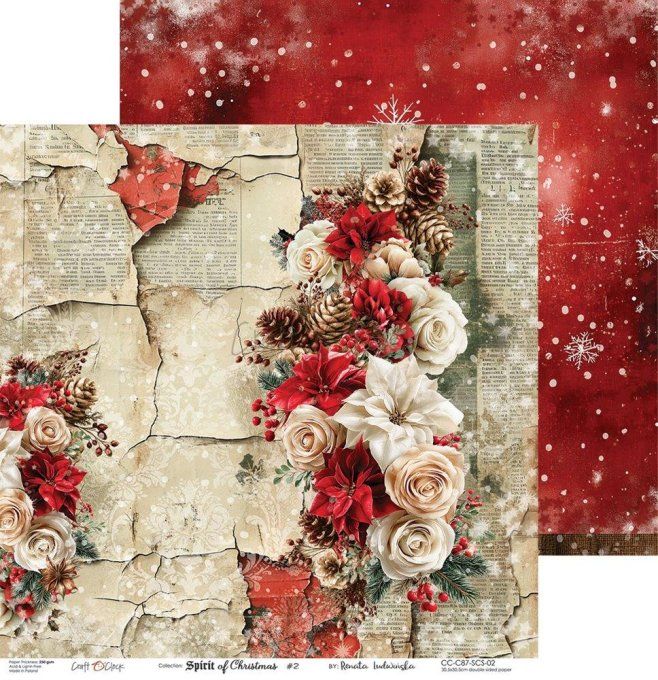 6 feuilles, 30x30cm, collection : Spirit of christmas - Craft O Clock, 250g