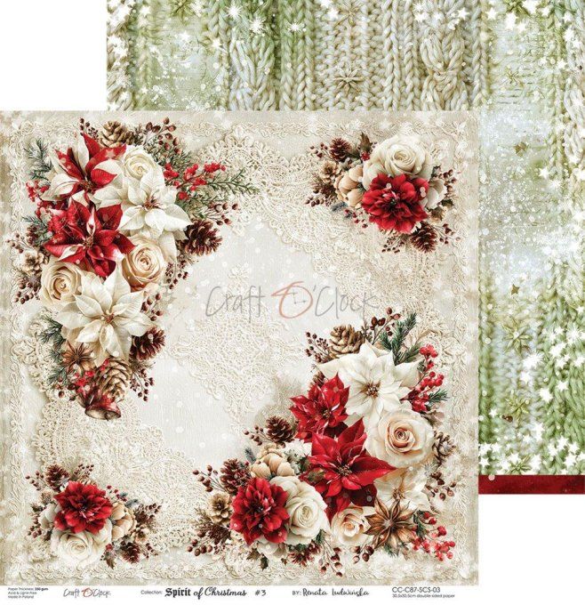 6 feuilles, 30x30cm, collection : Spirit of christmas - Craft O Clock, 250g