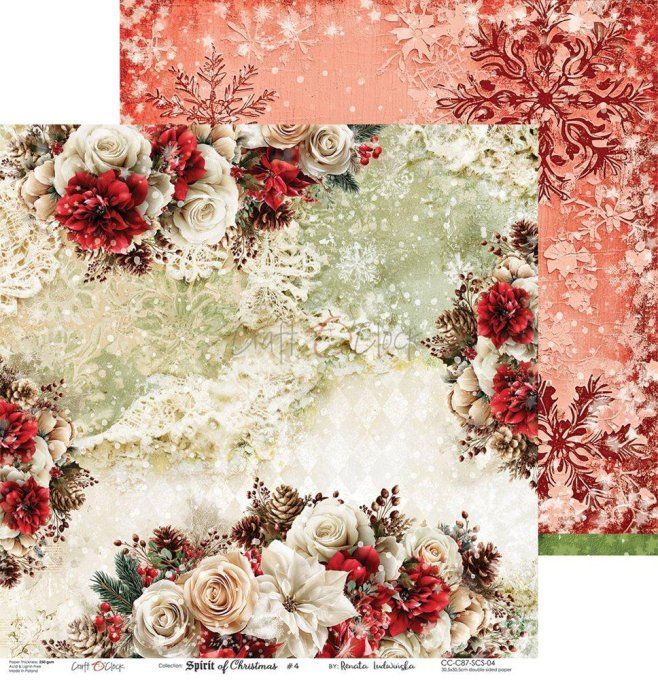 6 feuilles, 30x30cm, collection : Spirit of christmas - Craft O Clock, 250g