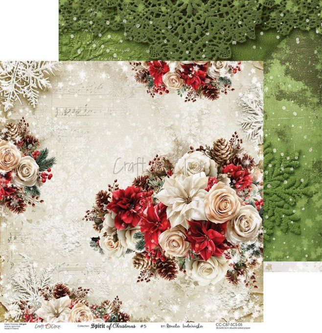 6 feuilles, 30x30cm, collection : Spirit of christmas - Craft O Clock, 250g